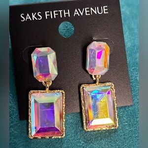 Saks Fifth Avenue Gold and Iridescent Statement Earrings